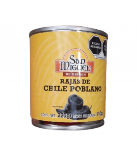 Chile poblano en rajas San Miguel 220g